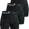 Men's Compression Shorts Set, Quick-Dry Underwear, Fitness Compression Breathable Sports Inner Wear, Phone Pocket Design, 3-Piece Pack, Stretchy Sporty Underwear