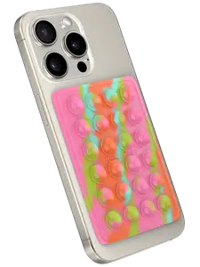 Rainbow StickyGrippy - Suction Phone Case Mount, Silicon Adhesive Phone Accessory for iPhone and Android, Hands-Free Fidget Toy Mirror Shower Phone Holder, Tiktok Videos and Selfies