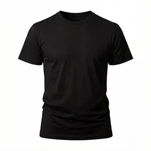 . Classic Black Crew Neck Short Sleeve Basic T-Shirt .Ultra-Soft Plain Black Cotton Casual T-Shirt Everyday Essential Solid Black Minimalist Tee .Versatile Blank Black Short Sleeve Crew Neck Top