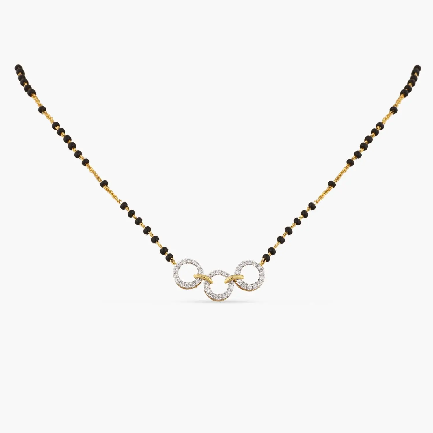 Three Linked Rings CZ Silver Mangalsutra Three Linked Rings CZ Silver Mangalsutra