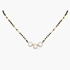 Three Linked Rings CZ Silver Mangalsutra