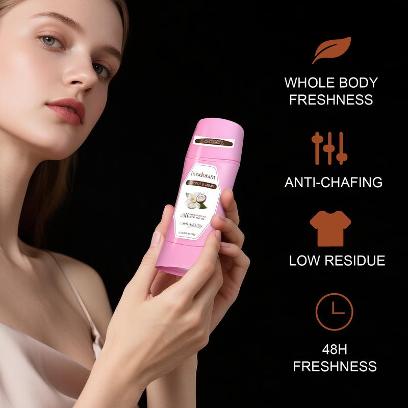 Flora Ruby Fruit-Scented Deodorant – Aluminum-free, with natural coconut and jasmine ingredients, effectively combats odor-causing bacteria – Helps lighten underarm dark spots – Removes impurities and dead skin cells – Provides a refreshing scent.