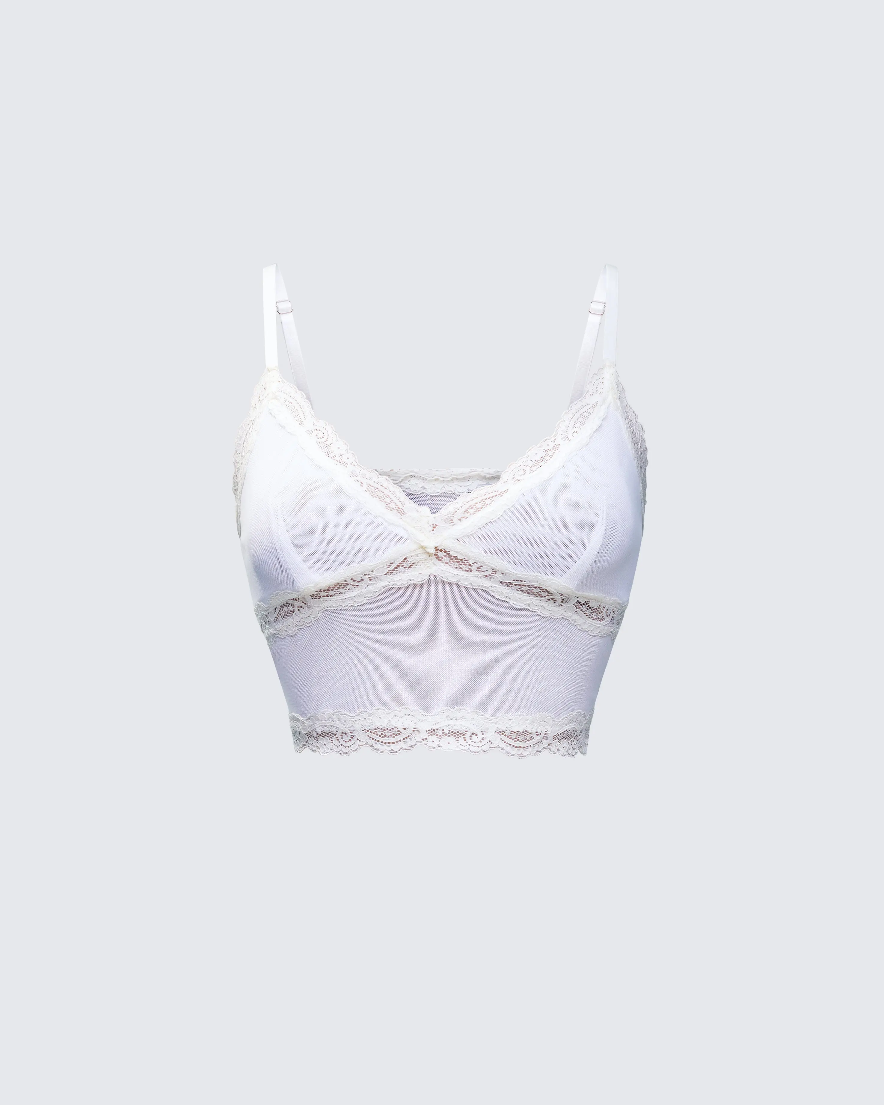 Aurelia White Mesh Cami