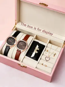 Women's Quartz Watch Set, Elegant Analog Watches with Unique Dials & Straps, Modern Fashionable Wristwatch, Perfect for Special Occasions & Valentine's Day Gifts....