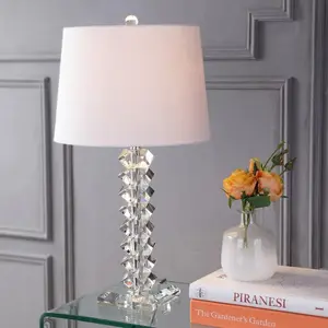 JONATHAN Y Julia Crystal LED Table Lamp , for bedroom, living room, foyer, hallways, dining room, dorms