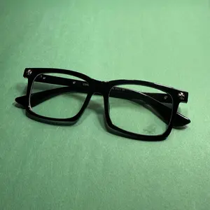 Cross Engraved Black and Silver Bluelight Glasses Unisex Stainless Steel Stylish Frame for Comfortable Wear with Blue Light Protection and Unique Cross Engraving