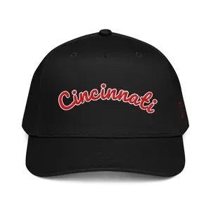 Curved Red Script Cincinnati Hat