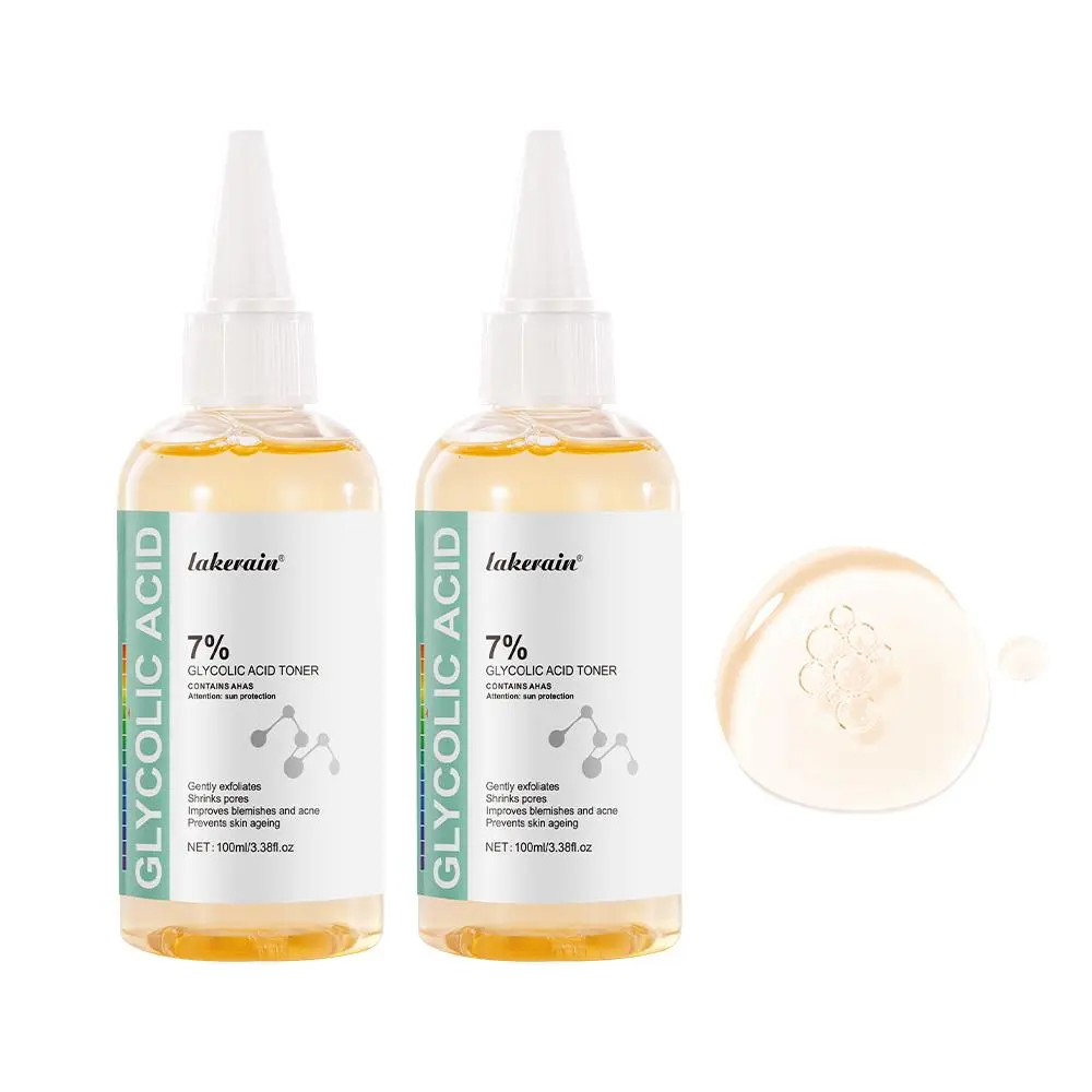 Lakerain 7% Glycolic Acid Toner, Exfoliating Toner, 2 Counts Moisturizing Facial Toner, Hydrating Facial Moisturizer, Facial Skin Care Product for Women & Men, Skin Care Products, Self Care Kit Women