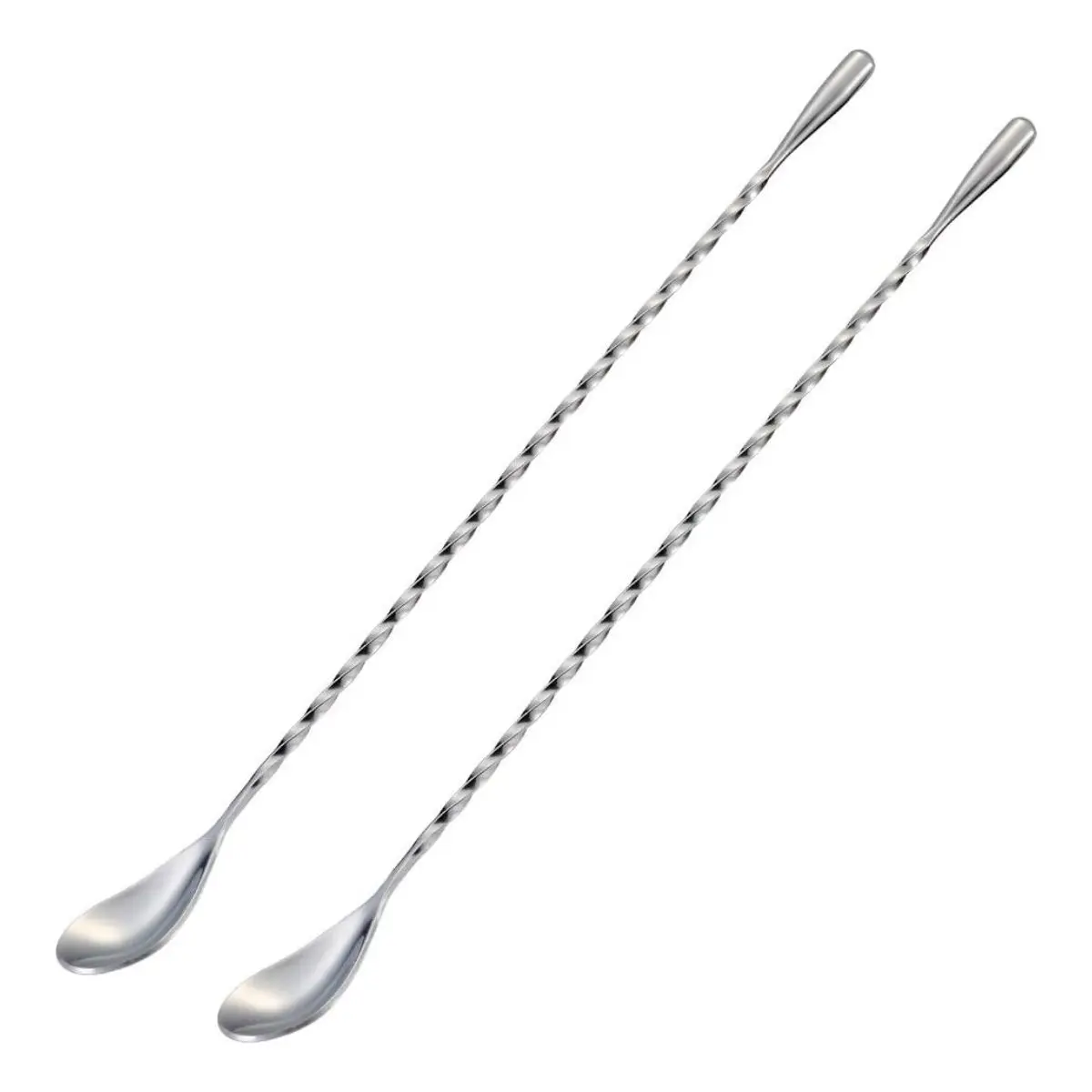2PCS Stainless Steel Bar Spoon Set – 12 Inch Long Handle Cocktail Stirrer