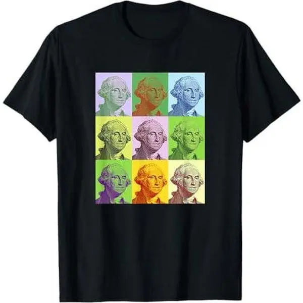 President Washington Pop Art Colors Presidents Day Graphic T-Shirt