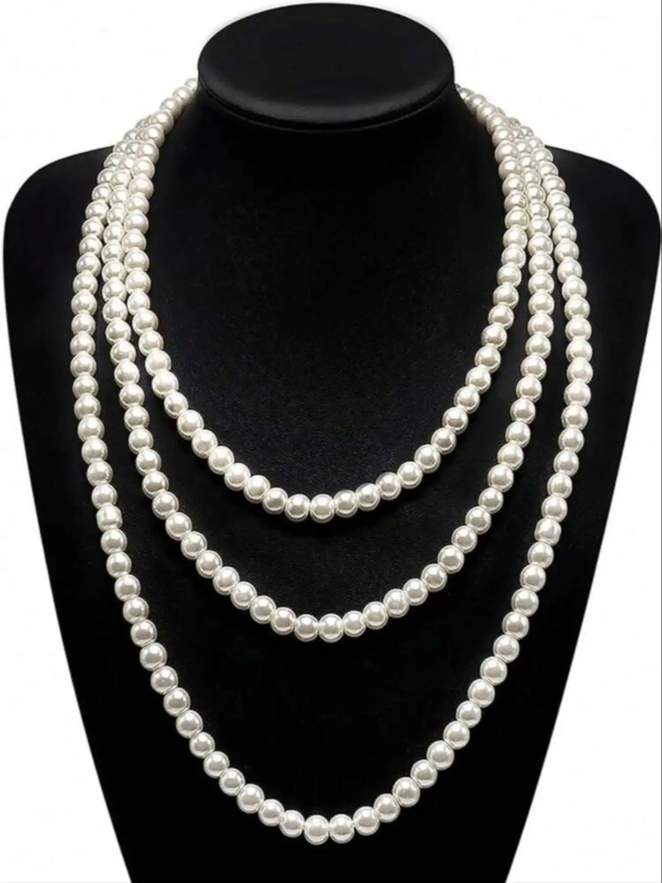 Elegant 72-Inch Pearl Multi-Layer Necklace, String of Pearls, Perfect for Women's Daily Wear & Special Occasions, Stylish Jewelry Accessory, Pearl Choker Jewelry, Pearl Necklace Strand