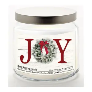 Courtside Market Christmas Joy Candle Glass Jar 12.8 oz