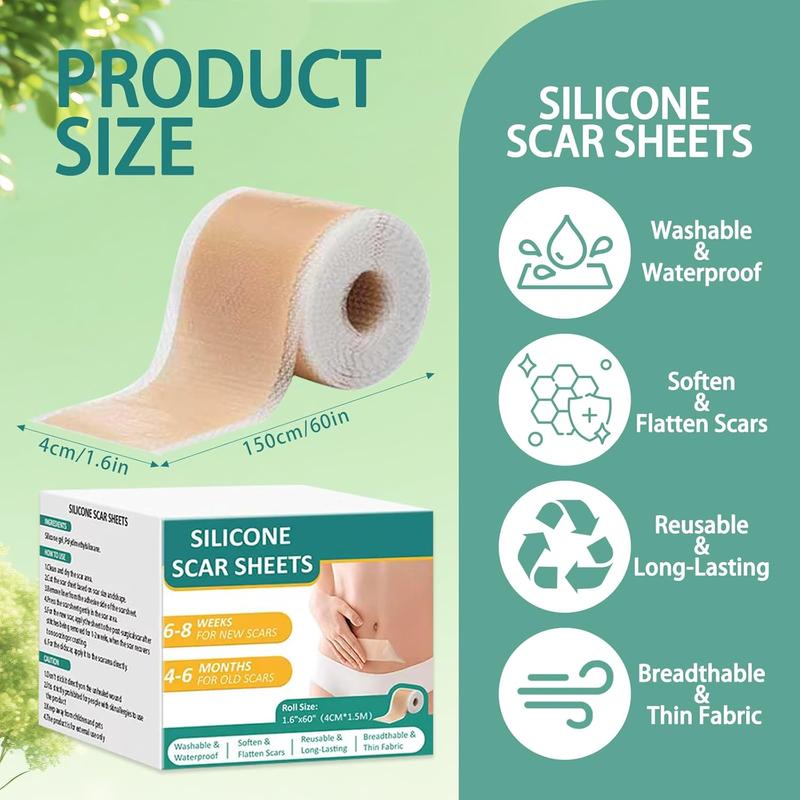 High-Efficacy Silicone Scar Reduction Strips – Medical Grade, Hypoallergenic & Reusable for Tummy Tuck & Surgical Recovery
