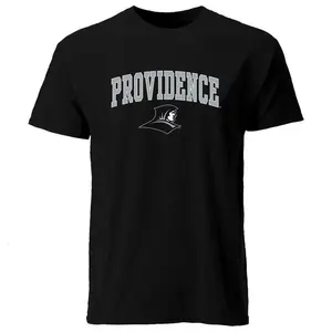 All Team College Black Hoodie, Classic Arched Letter Pullover, Vintage University Style Sweatshirt, Preppy Campus Spirit Top, Unisex Student Alumni Gift, Retro School Hooded/ Providence College