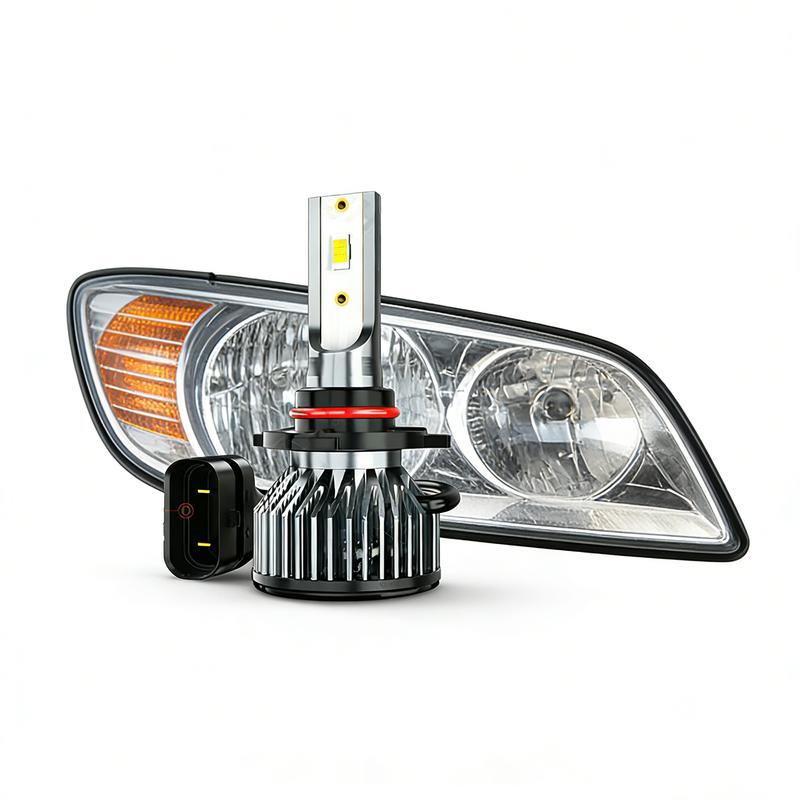 White & Crisp Vision: DOT Approved LED Headlights Kit - 6000K Brightness for Superior Night Driving Safety.