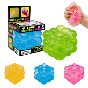 1-4pcs 3D Candy-Kneading Music Squeeze Sensory Toy - Gel-Like Cube Decompression Tool, Desk Fidget, Simulation Sandy Snacks with Mini DIY Real Makeup Kit Elements for Kids