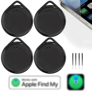 Key Finder Work for Find My (iOS Only) Mini Car Air Tracker Tag Global Coverage Hidden No Monthly Fee No Subscription No SIM Card Required ((2-color：White，Black)，Smart GPS Tag for Luggage, Bags, Pets-Replacement Battery, wireless Locator