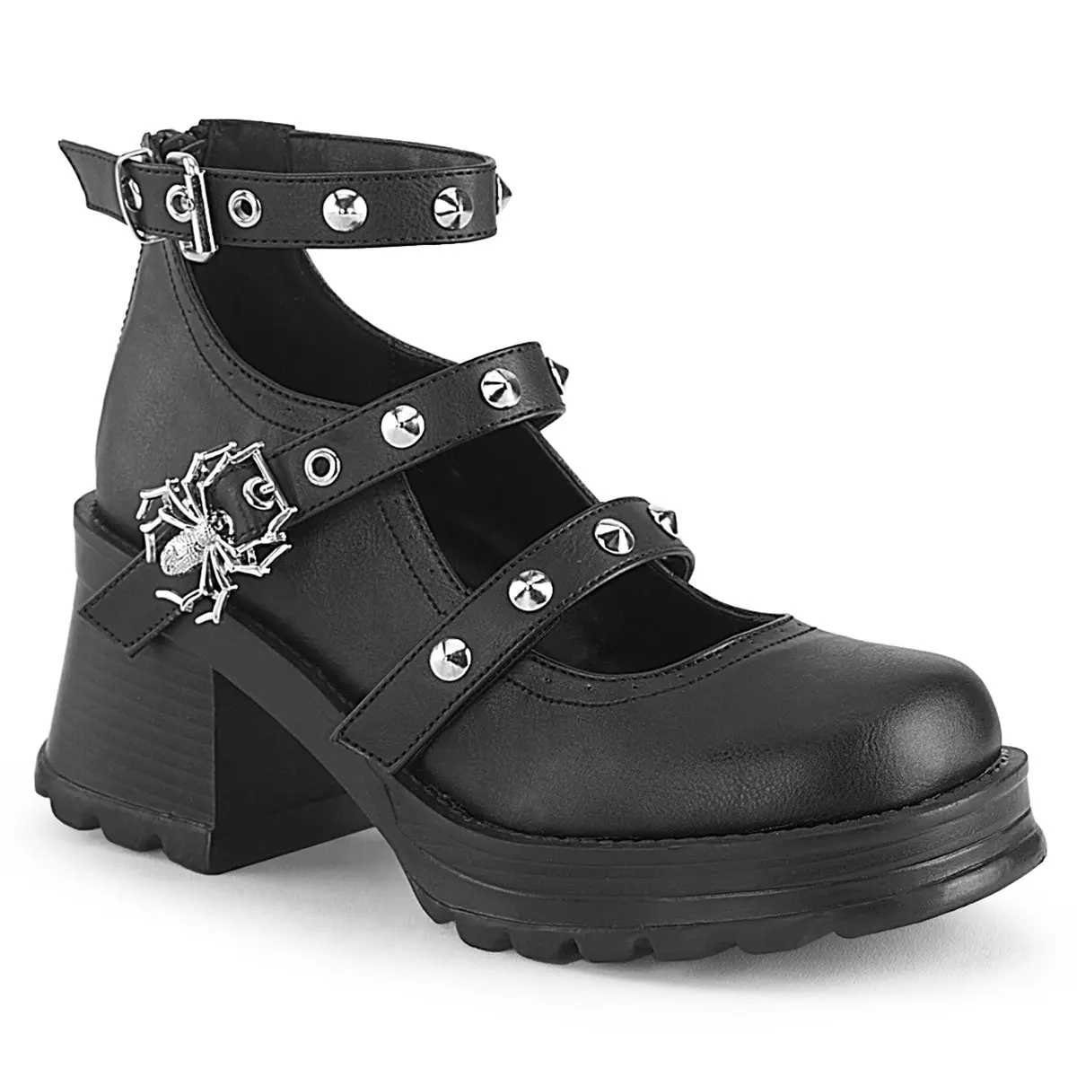 Demonia Bratty-30 Black Vegan Leather Pumps