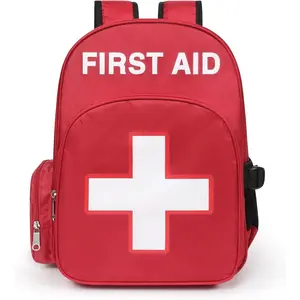 Gatycallaty First Aid Bag Empty Backpack Emergency Bags First Responder Trauma Treatment with 13 Pockets for Outdoor Hiking Travel Field Trips Camping Road Trip Essentials (Red)