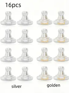 16pcs Silicone Ear Plugs, 18k Safety Lock Design, Hypoallergenic Material Unisex Replacement Earring Backs, Suitable for Dangle Earrings