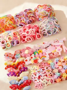 Sweet Simple Elastic Hair Ties Set, Fashionable Versatile Small Flower Hair Clips, Cartoon Butterfly Hairclips, Perfect for Gifts and Daily Wear, Hair Accessory