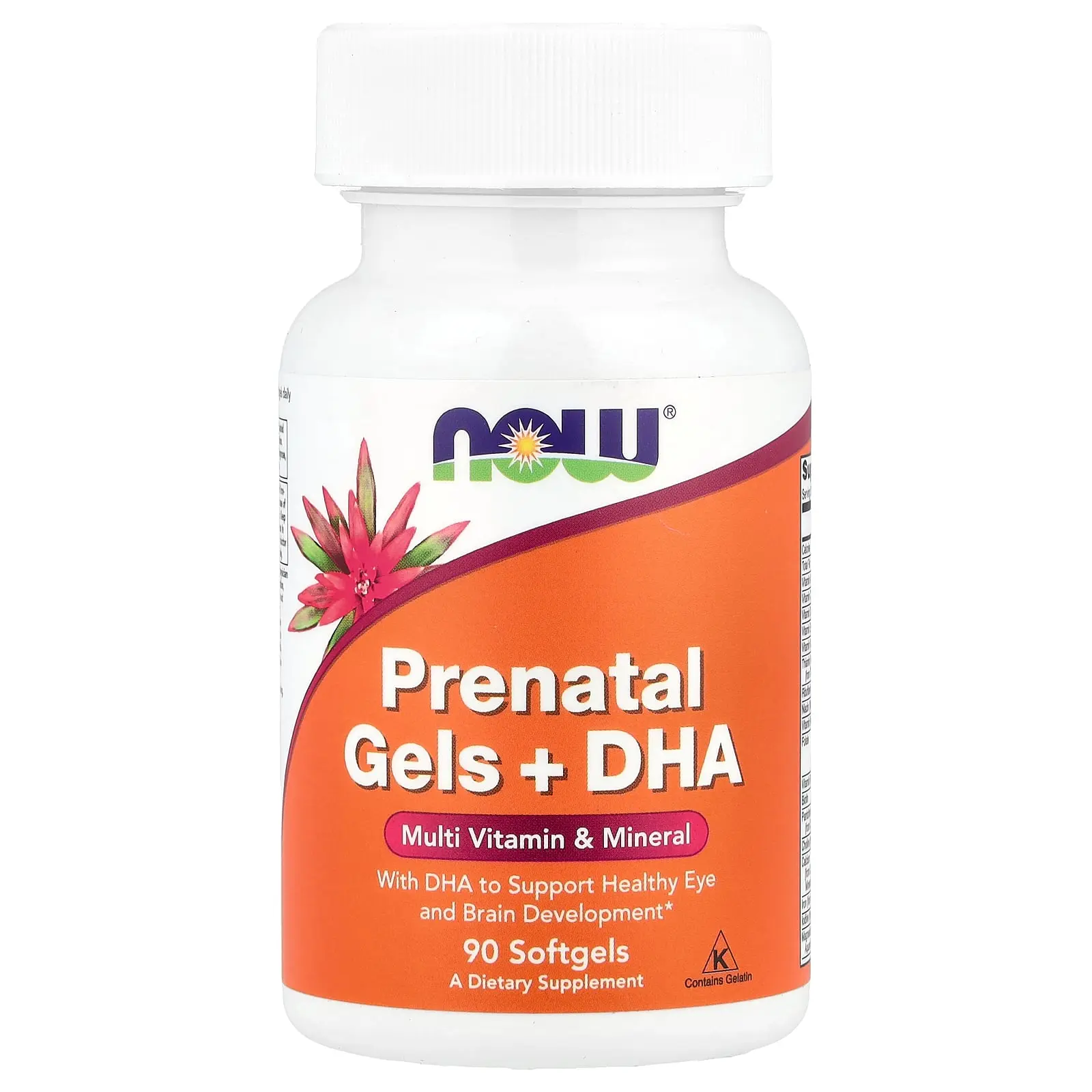 NOW Foods Prenatal Gels + DHA, 90 Softgels