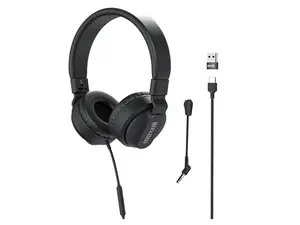 Maxell Wired Headphones with Detachable Boom Mic & Volume Control, Ideal for Classrooms, Offices, & Remote Learning, Reversible, 197304, Compatible with All USB-C Devices