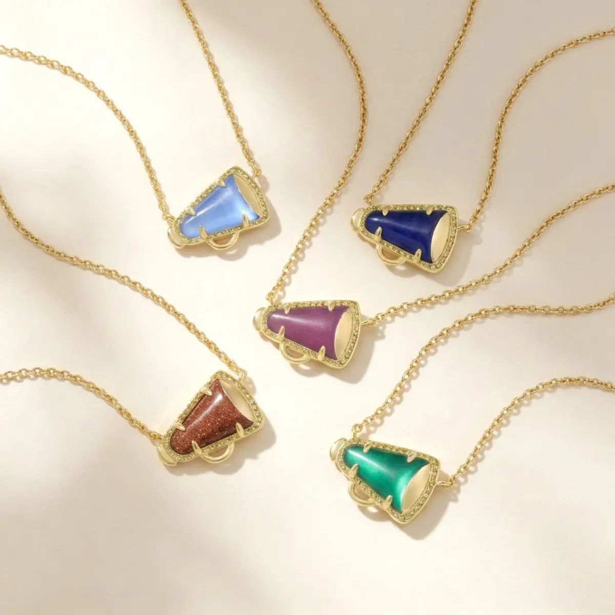 Kendra Scott Cheer Short Pendant Necklace, Megaphone Design Delicate Chain Fashion Jewelry for Women