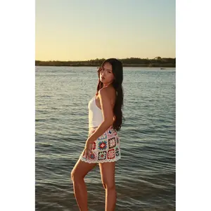 Davina White Crochet Mini Skirt