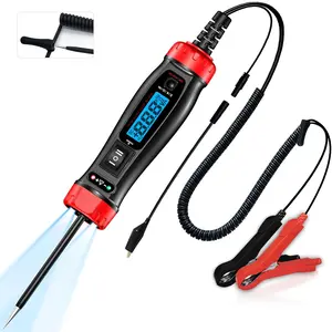 Upgrade Power Circuit Probe Tester, LCD Digital Automotive Test Light with Voltmeter&Illumination, DC Auto  Tester, Relay Fuse Component Continuity Current Resistance Frequence Test.