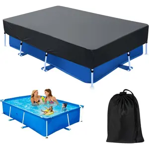 102 x 67 in Rectangle Pool Cover 8x5 for Above Ground Pool Covers Drawstring Design for 8 ft Rectangular Frame Pools 8.5 x 5.6 ft Rectangle Winter Pool Cover Ideal for Heater Above-Ground Pool