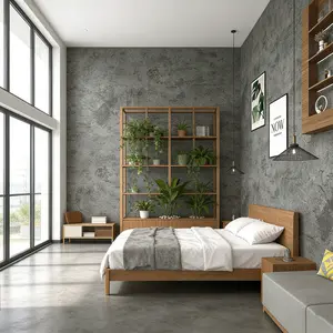 Industrial Style Cement Self-Adhesive Wallpaper, 40cm X 3m Concrete Texture, Waterproof Moisture-Proof Bedroom Bathroom Kitchen Backdrop Wall