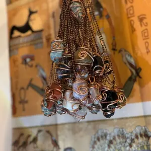 Handmade Spiral Copper Wrapped Crystal Pendants Energy Healing Necklaces Unique Healing Properties for Daily Wear