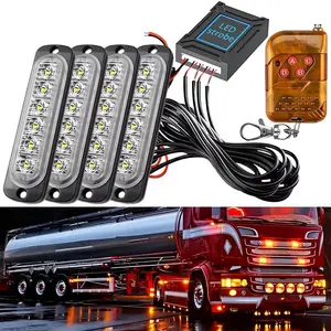 24 LED Strobe Light Wireless Car Emergency Flashing Light Car LED 12V-24V Trailer Truck Strobos Police Warning Light Auto Diode Lamp Strobe Car Lights