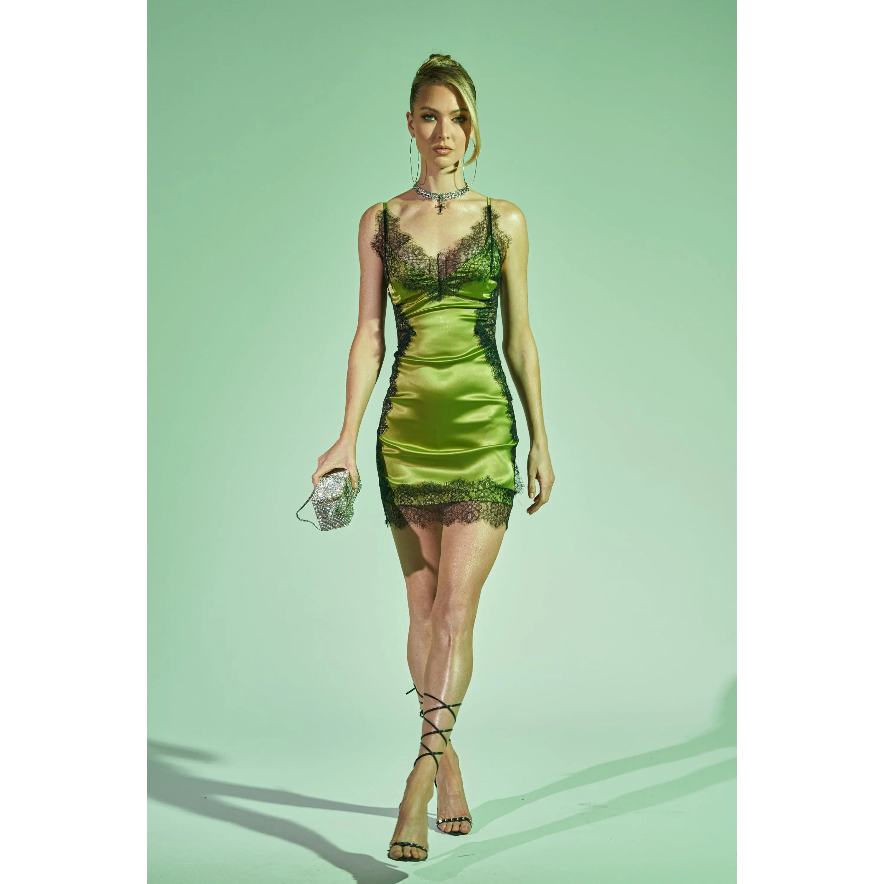rihanna olive green dress Rihanna Mini Dress Green Ditsy - US 10 main image 0