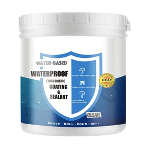 CrystalClear 500% Elastic  Coating | Self-Leveling Liquid Rubber Sealant for Roofs/Pools/Bathrooms | UV-Resistant & -40F to 300F | 35oz Professional Leak Repair (Invisible Finish)