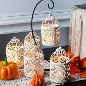 6 Pack Small Metal Hanging Candle Decor Lightweight Centerpiece Christmas Collection Nature Ornaments