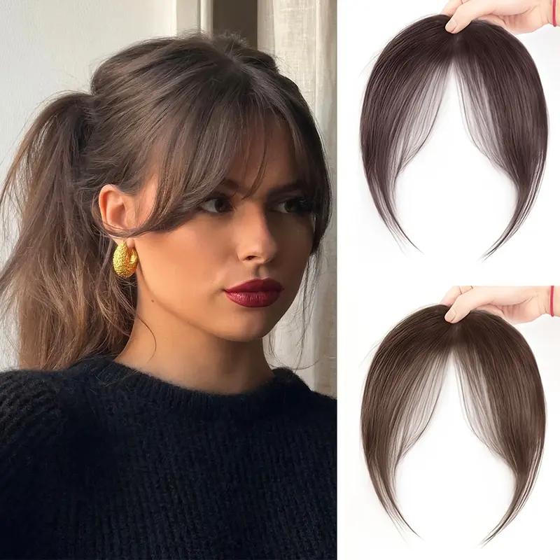 2-Piece Straight Clip-In Wigs - Heat-Resistant Synthetic Fiber Extensions with Adjustable Snap-On Mesh Caps for Natural Straight Hair Styles, Suitable for Parties, Photoshoots, and Daily Use - Salon-Quality Headpieces for Seamless Blending and Secure Fit