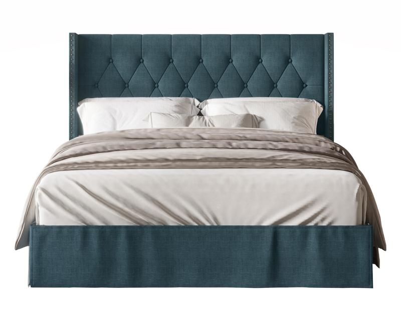 Favorer Billy Tufted Upholstered Platform Bed - Wingback or Non-Wingback, Available in Multiple Sizes, Classic Design