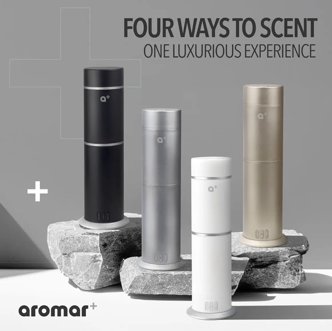 AROMAR Smart Waterless Oil Diffuser - sliveer-Air Essential Scent Machine, App-Controlled, Covers 1000 Sq.Ft - Includes 'New York' Scent - Perfect for Home, Office, & Business use - Silver
