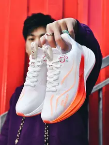 2026 New Men's Athletic Running Shoes (34-45 Sizing) - Popcorn Midsole & Carbon Plate Racing Shoes, Rubber-Printed Breathable Mesh + Shock Absorption & Rebound, Multi-Color, Anti-Slip & Strong Grip, Light & Breathable Fit, Anti-Torsion Stability