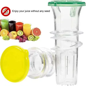 Manual Citrus Juicer – Multifunctional Handheld Lemon & Orange Squeezer with Rotating Filter, Portable Plastic Fruit Juice Extractor (Green & Yellow)