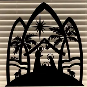 Nativity Scene Window Cling Christmas Glass Stickers Decorative