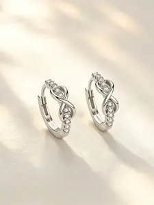 Women's Elegant Infinity Symbol Earrings, Cubic Zirconia, Nickel-Free, Hypoallergenic, Fashionable, High Quality Earrings, Gift for Birthday, Valentine's Day