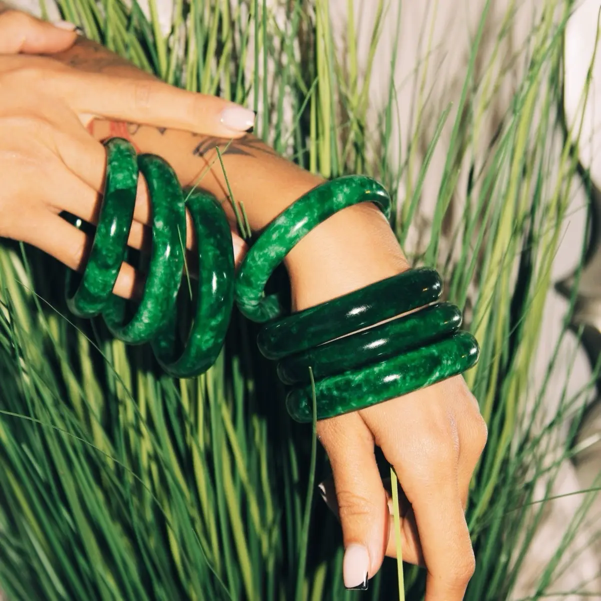 Jade Bangle - Traditional Chinese Style Bracelet