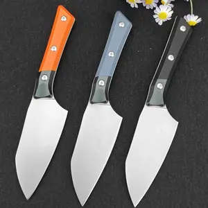 Portable Outdoor Professional Kitchen Knives Chef Knife Camping Tool Hiking Cutlery D2 Blade G10 Aluminum Handle Utility Tool Gifts for Cook