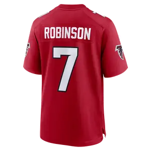 Unisex Football Falcons Team Bijan Robinson 7 New 2026 Player Name Jersey -Red