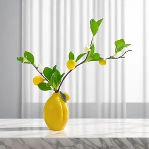 Ceramic Vase Lemon Nordic Creative Fresh Floral Arrangement Home Decor Table Centerpiece Minimalist Style