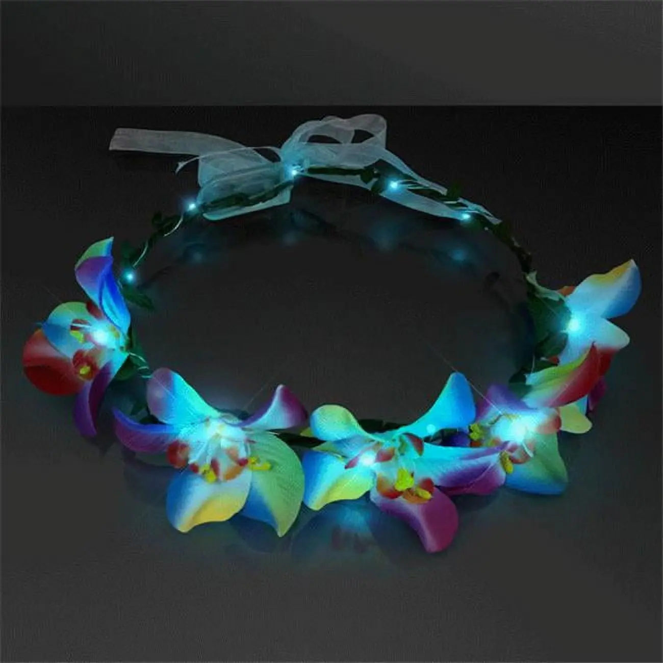 Blinkee A9080 Unisex LED Lights Tropical Orchid Floral Halo Crown Headband - Fashion Hair Accessory