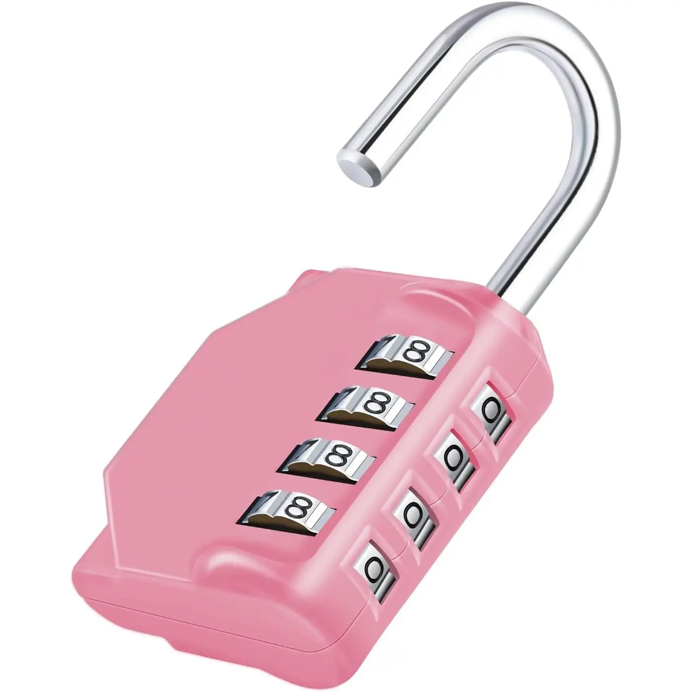 Combination Lock, 4 Digit Combination Padlock Outdoor, School Lock, Gym Locks (Pink)